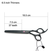Smith King 7.0 inch Hair Scissors Set with Razor Combs in 1 Set (Black)