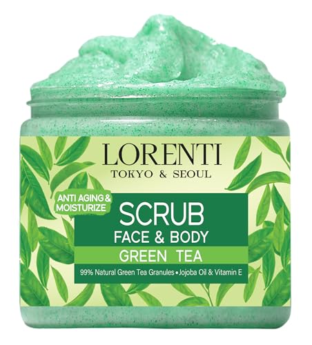 LORENTI TOKYO & SEOUL Lorenti Green Tea Scrub 500 ML Face & Body | Jojoba Oil & Vitamin E Anti Celulite, Anti Aging Smoother & Moisturizes