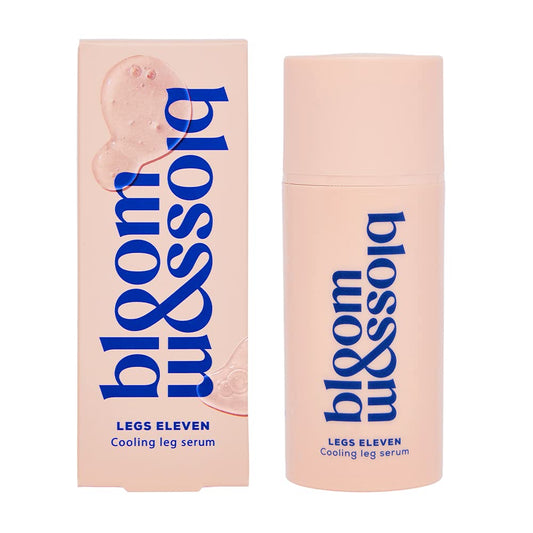 Bloom and Blossom Cooling Leg Serum, Natural Aloe Vera Leg Serum with Vitamins to Revitalise Tired Legs, Peppermint Leg Rub to Refresh and Brighten Dull Skin, Fast-Absorbing Tired Leg Relief 100ml