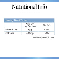 Millions & Millions - Calcium 400mg + Vitamin D3 200iu • Musculoskeletal Support for Strong Bones, Muscles & Teeth • Suitable for Vegetarians • 60 Tablets • 2 Month Supply
