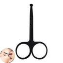 WQEDVN Stainless Steel Nose Scissors for Men, Nose Hair Scissors for Men, for Trimming Facial Hair Ear Hair Eyebrow(Black 8.5cm)