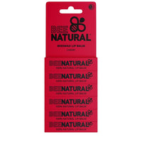 Bee Natural - 100% Natural Moisturising Lip Balm - Cherry - Pack of 6