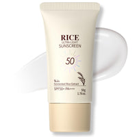 Shefave Rice Sunscreen With Probiotics,SPF 50 Face Moisturiser, Korean Rice Ultra-Light Sunscreen For Face&Body,SPF Face Cream With UVA&UVB Protection For Protects&Brightens Skin,Dry Sensitive Skin,Non-Greasy