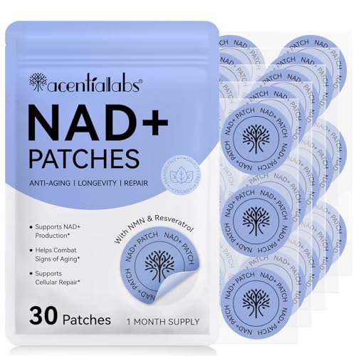 APCKFLEE NAD+ Patches for Women, NAD+ Patch for Anti-Aging and Wellness Support, Nicotinamide, Vitamin C, Premium 8-Hour Time-Release Formula, Vegan, 30 Count