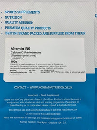 KNutrition Vitamin B5 (Pantothenic Acid) 100g