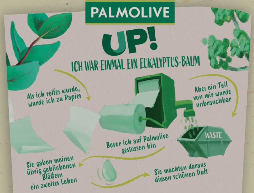 Palmolive UP! Eucalyptus and Apple Shower Gel 200 ml with Upcycled Eucalyptus Scent Sustainable