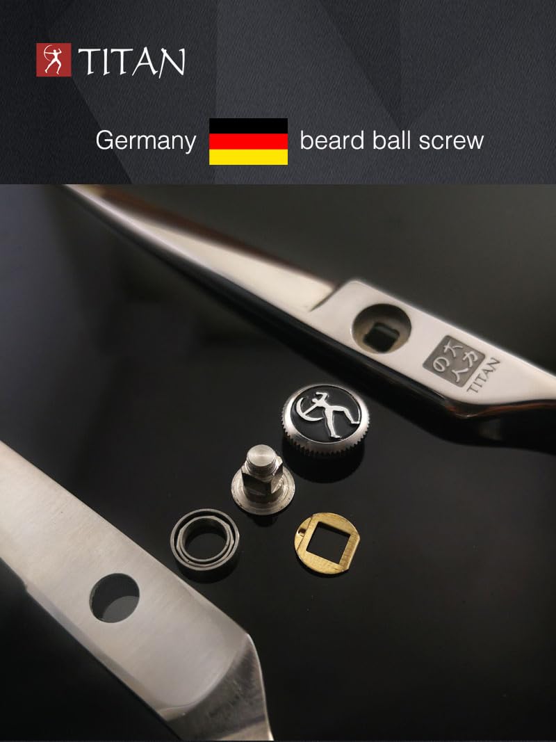 Titan Scissors | Hair Cutting Japanese Style Scissors | Straight | Proffesional Barbering Scissors | Sharp Edge | Hand Made Steel 6" inch