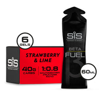 Science in Sport Beta Fuel Gels Dual Source Energy Gel, Strawberry and Lime Flavour, 40 g of Carbs Per Pack, 60 ml Pack (6 Pack)
