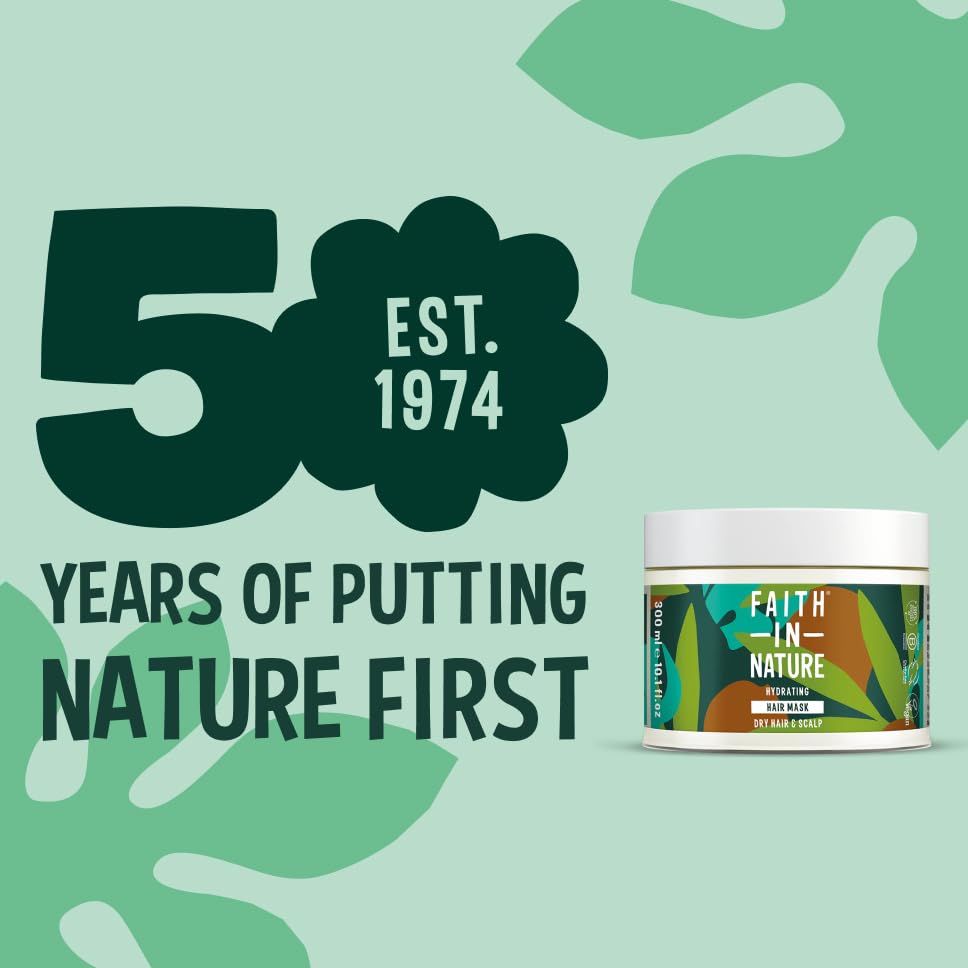 FAITH IN NATURE Faith In Nature Organic Coconut and Shea Butter Hair Mask, Hydrating for Dry Hair & Scalp, Vegan and Cruelty Free, No SLS, Silicones or Parabens, 300 ml, Pack of 1