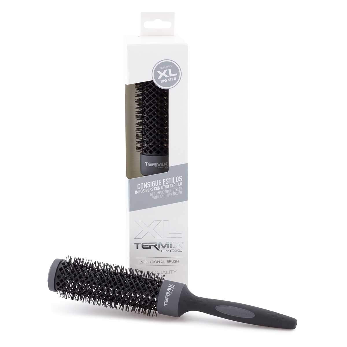 Termix Evolution XL Round Hairbrush Ø 32 mm, 3cm Longer- Hairbrush with ionized fibers and a 25% Extra Surface for Faster Drying, B-4094