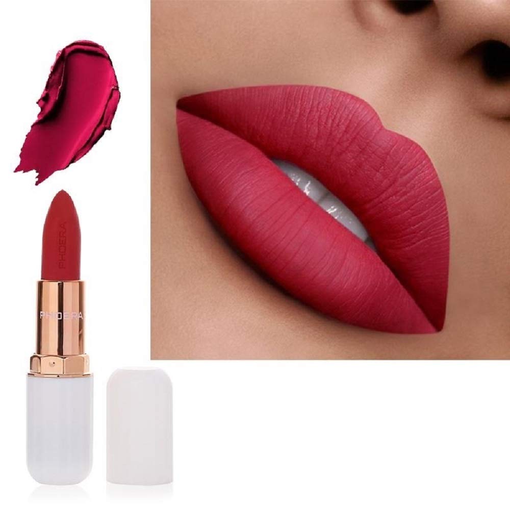 Phoera AQUAPURITY PHOERA ABSOLUTE VELVET MATTE LIPSTICK LONG LASTING WATERPROOF PIGMENT MAKEUP UK (107 Berry)