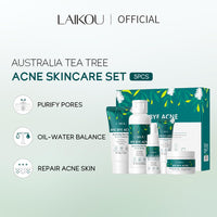 LAIKOU Skincare Gift Set for Teenagers Girls, Tea Tree Skin Care Sets & Kits with Cleanser,Toner,Serum,Face Cream,Gel, Shrink Pore/Acne Remove Oil Control Facial Kits for Women, Suitable for All Skin