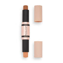 Revolution Beauty London Makeup Revolution Contour Stick Duo Cream Contour & Highlight, Defines Cheekbones & Sculpts the Face, Vegan & Cruelty-Free, Dark, 2.4g