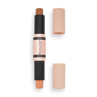 Revolution Beauty London Makeup Revolution Contour Stick Duo Cream Contour & Highlight, Defines Cheekbones & Sculpts the Face, Vegan & Cruelty-Free, Dark, 2.4g