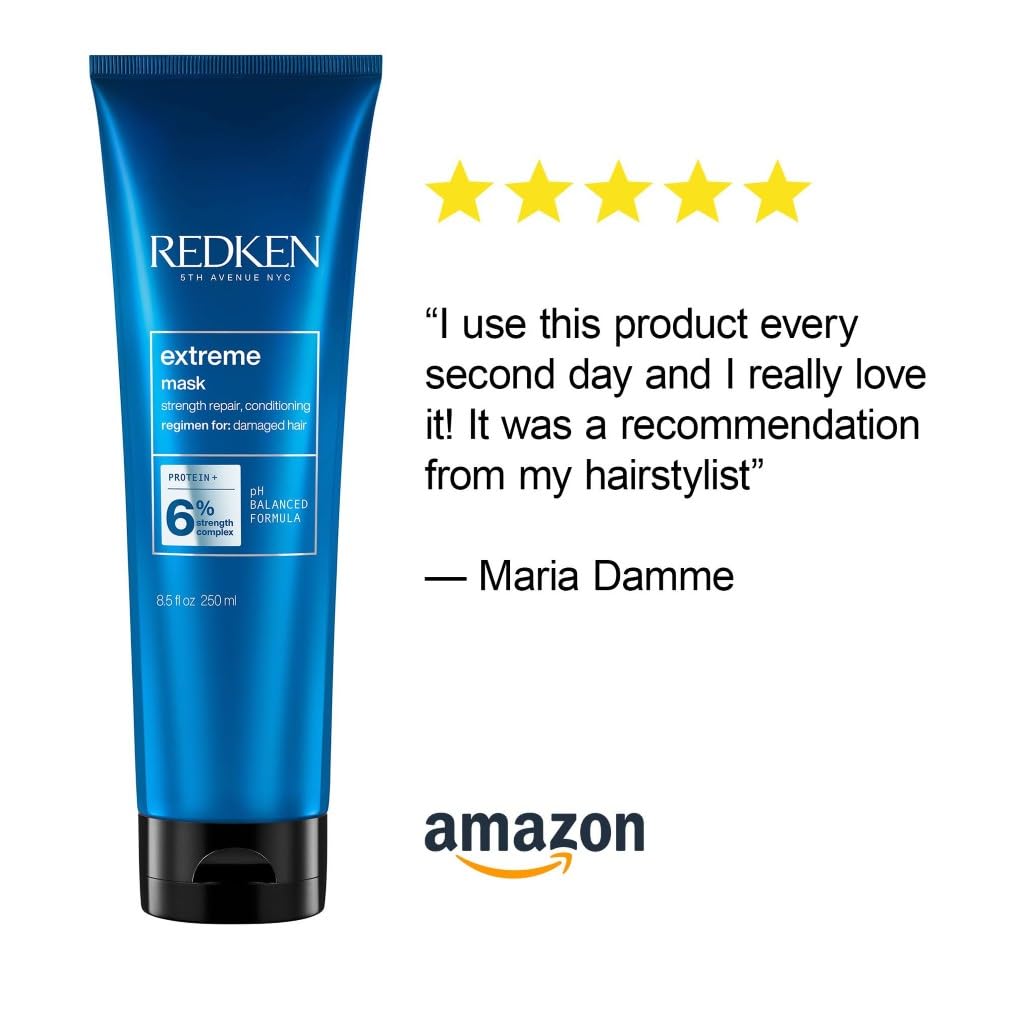 Redken REDKEN Hair Mask Treatment, Fortifies & Strengthens Distressed Hair, Extreme, 250 ml