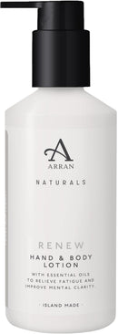 Arran Sense of Scotland Naturals Renew Ylang & Cedarwood Hand & Body Lotion (250ml) Fast Absorbing Non Greasy Vegan Cruelty Free