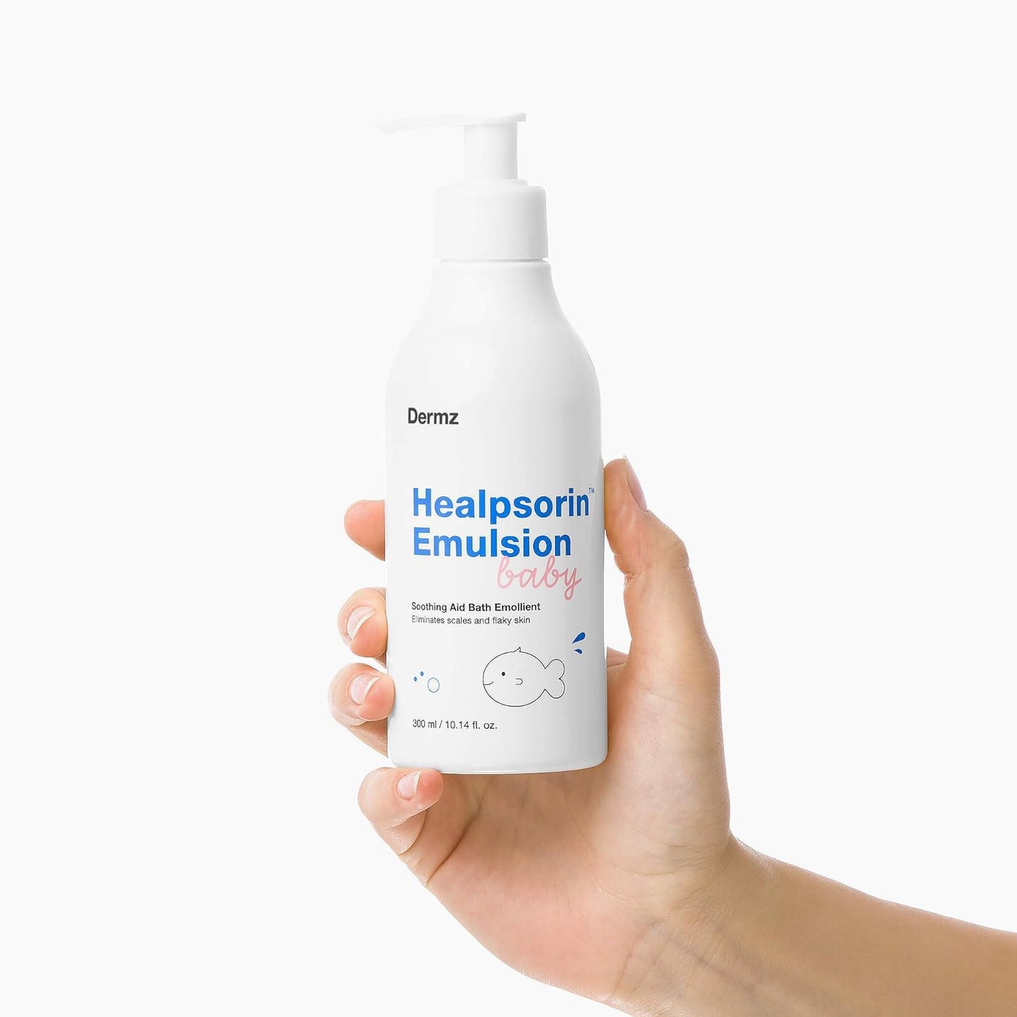 Dermz Healpsorin Baby Eczema & Cradle Cap Emulsion Treatment: Calendula, Comfrey Root, Sweet Almond & Watermelon - Gentle Baby Bath Emulsion Fights Bacteria & Restores Moisture Barrier