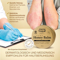 Hemp Help HEMP COSMETIC Vaseline-Infused Manuka Honey & Hemp Balm – Soothes Dry, Cracked Skin, Eczema, Psoriasis – Dermatologist-Recommended, Eco-Friendly, Plastic-Free Packaging, Cruelty Free - 60ml