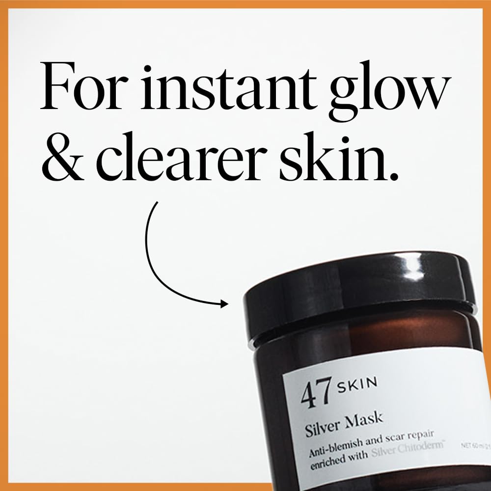 47 Skin Anti-blemish & scar repair Silver Mask enriched with Silver Chitoderm for All Skin Types, Clear Skin Mask, 60ml