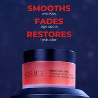 Karmic Skin Anti Ageing Night Face Cream | Wrinkle, Dark Spot & Hyperpigmentation Facial Moisturiser | Vitamin C & E, Natural Retinol | For Women & Men | Hydrating, Anti Aging Sleepytime Gelly