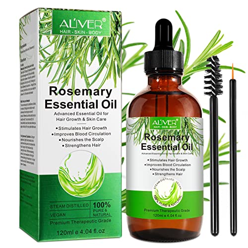 WANFAER Organic Rosemary Oil for Hair Growth, Advanced Organic Rosemary Oil for Skin & Hair Care, Eyelashs, Eyebrows, Face, Body Massage Oil, Hair Loss Treatment,Improves Blood Circulation (120ml)