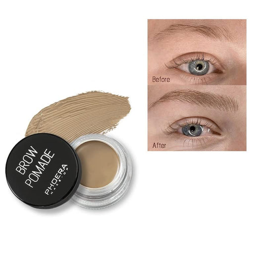 Phoera PHOERA Eyebrow Pomade Waterproof 24 Hours Long Lasting Sweat Resistant Brow 6 Colours Cream Gel (01 Blonde)