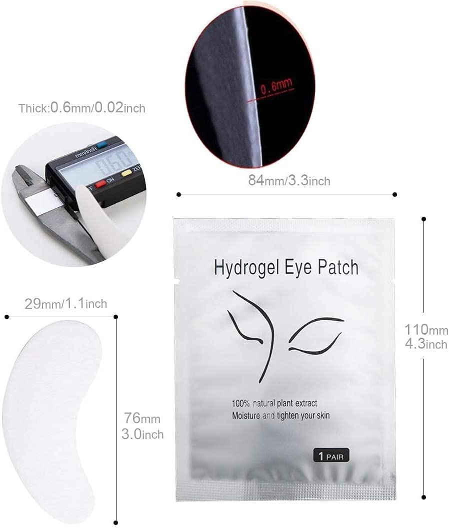 Chargenyang 50 Pair Under Eye Gel Pads Eyelash Extension Pads Lint Free DIY False Eyelash Lash Extension Eye Gel Patches Pack (50 Pair)