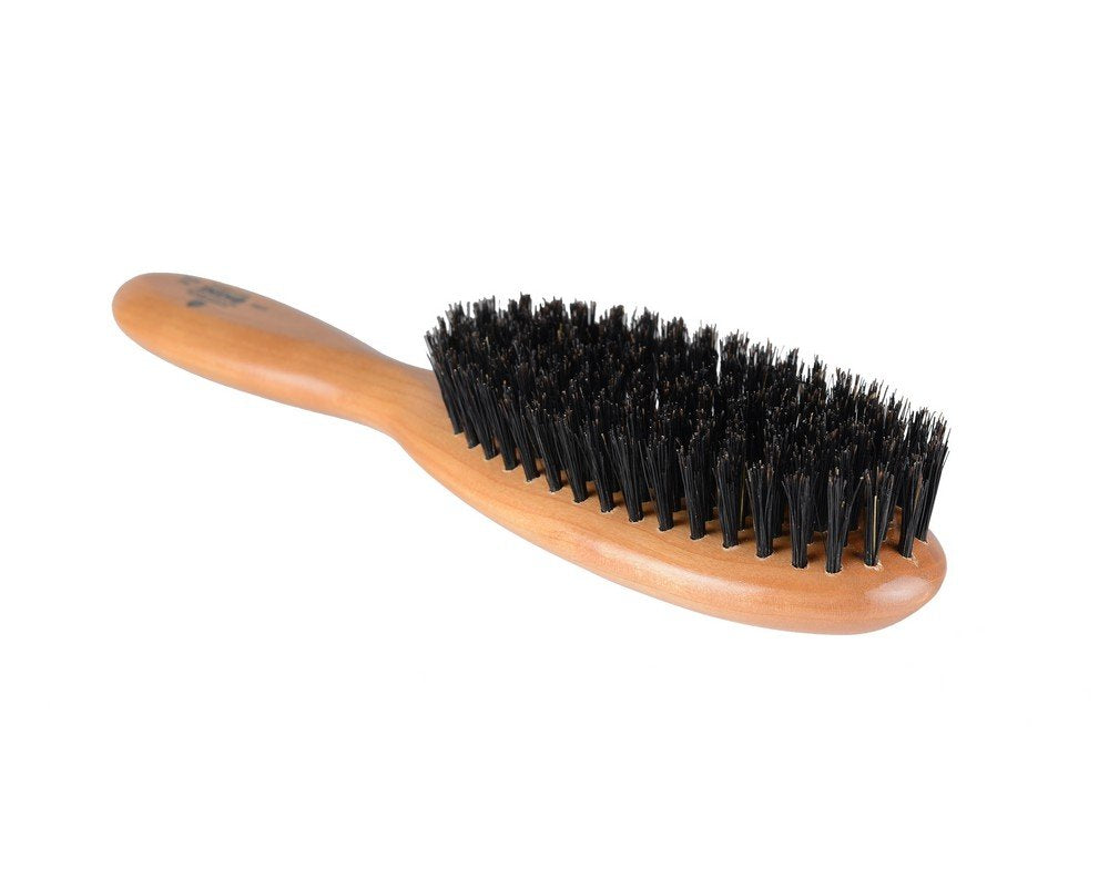 KENT Kent Brushes Finest Oval Cherry Wood Black Bristle Brush for Ladies