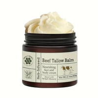 Lustrabelle Beef Tallow for Skin, Unscented All-Purpose Moisturizer, Deeply Nourishing Organic Grass Fed Tallow Balm, Beef Tallow Cream for Face & Body,Olive Oil & Vitami Moisturizing Skin Care Cream for Dry Skin