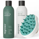 Regrowz Refresh & Balance Kit – Sulphate-Free Shampoo & Conditioner Set with Scalp Massager – Thickening Shampo, Volume Conditioner & Massage Brush, Scalp Treatment for Men & Women | Hair Care Bundle
