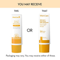 WishCare Vitamin C Pure Glow Milk Sunscreen SPF 50 PA++++ for Glowing Skin - Broad Spectrum Light Weight Sunscreen SPF 50 for Dry Skin & Oily Skin 50g