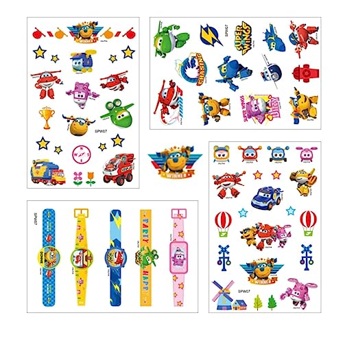 FRESHOER Super wings Temporary Tattoos,4 Sheets 100+ Patterns Jett Tattoo Stickers