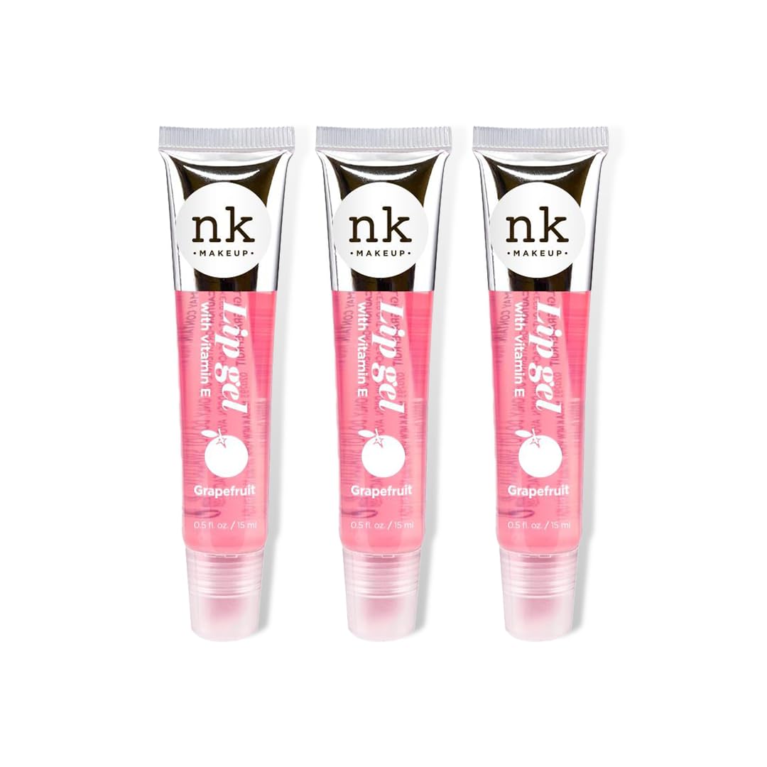 Nicka K nickaknewyork NK lip gloss gel 15ml Vitamin E, Shiny, Nourishes, Lip gel (Grapefruit, Pack Of 3)