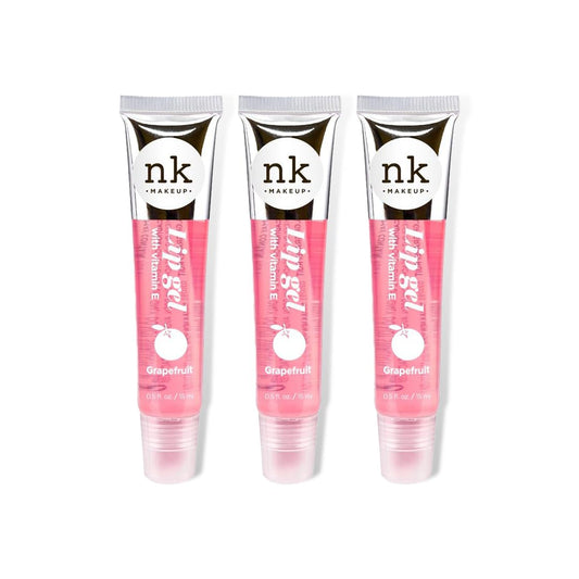 Nicka K nickaknewyork NK lip gloss gel 15ml Vitamin E, Shiny, Nourishes, Lip gel (Grapefruit, Pack Of 3)