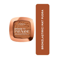 L'Oreal Paris L’Oreal Paris Bronzer, Super Buildable, Back To Bronze Matte Bronzing Pressed Powder, Shimmer Free, Medium, Compact Case, Tanned Look all Year, Matte Bronzing Formula
