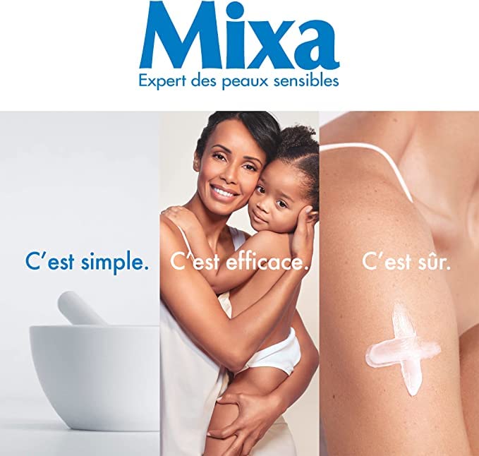 Mixa Intensif - Crème Visage, Corps, Mains - Pour Peaux Sèches & Sensibles - Huiles 100% Végétales - 400 ml