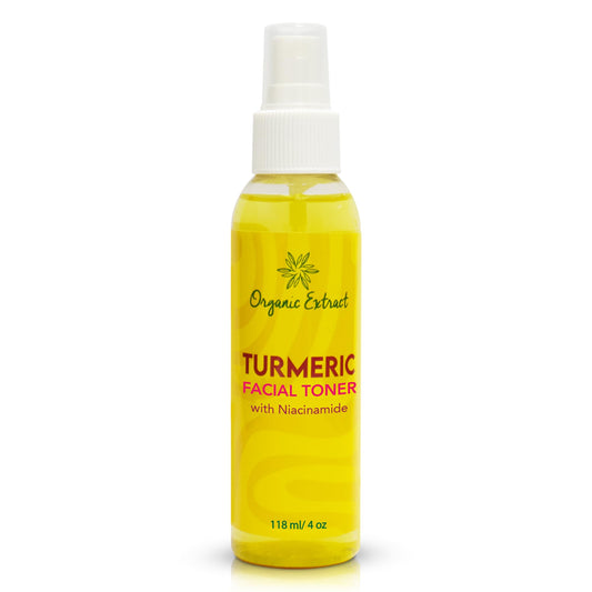 ORGANIC EXTRACT Organic Extract Turmeric Facial Toner - 4 fl oz / 118 ml - Skin Brightening Face Toner, Gently Removes Impurities - Exfoliating, Hydrating Toner with Niacinamide, Glycerin, Aloe Vera