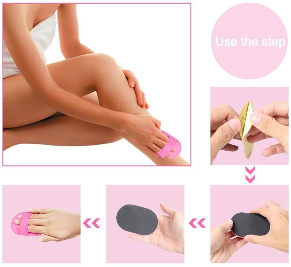 Gadgetking 40x Exfoliating Hair Removal Pad Set Smooth Away Legs Skin Pads Arm Face Remover Device Eraser Tool Magic Exfoliation Body Silky Exfoliator