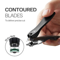 STEINDER Toenail Nail Clippers for Thick Nails, Toe Nail Clipper Scissors Set for Men Women, Large Toe Nail Files Clips - Black