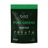 Vita Nutrients Pure Greens Superfood Powder 150g - Premium Organic Blend of 6 Plant Based Super Greens - Vegan & Gluten Free - Vitamin Fibre & Mineral Rich Formula - Made in The UK