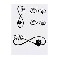 Azeeda 4 x 'Infinity Hearts & Paw' Temporary Tattoos - Water Resistant, Skin-Safe, Non-Toxic Transfers, Mixed Sizes (TO00046461)