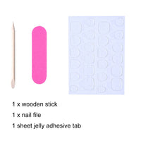 Cubahop 24pcs French Square Glitter Powder Fake ToeNails Nude False Toenails Glossy Pink White Toe Nail Tips for Women and Girls (Red 1)