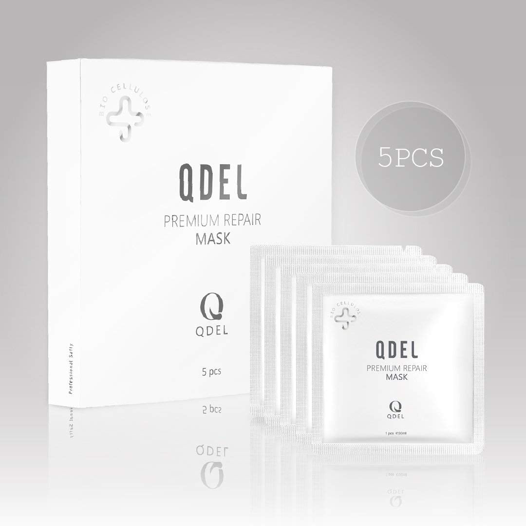 Qdel Bio cellulose Premium Treatment Mask 5 Pcs | Clinic Quality and Designed for Home Use | Moisturising & Rejuvenating Masks