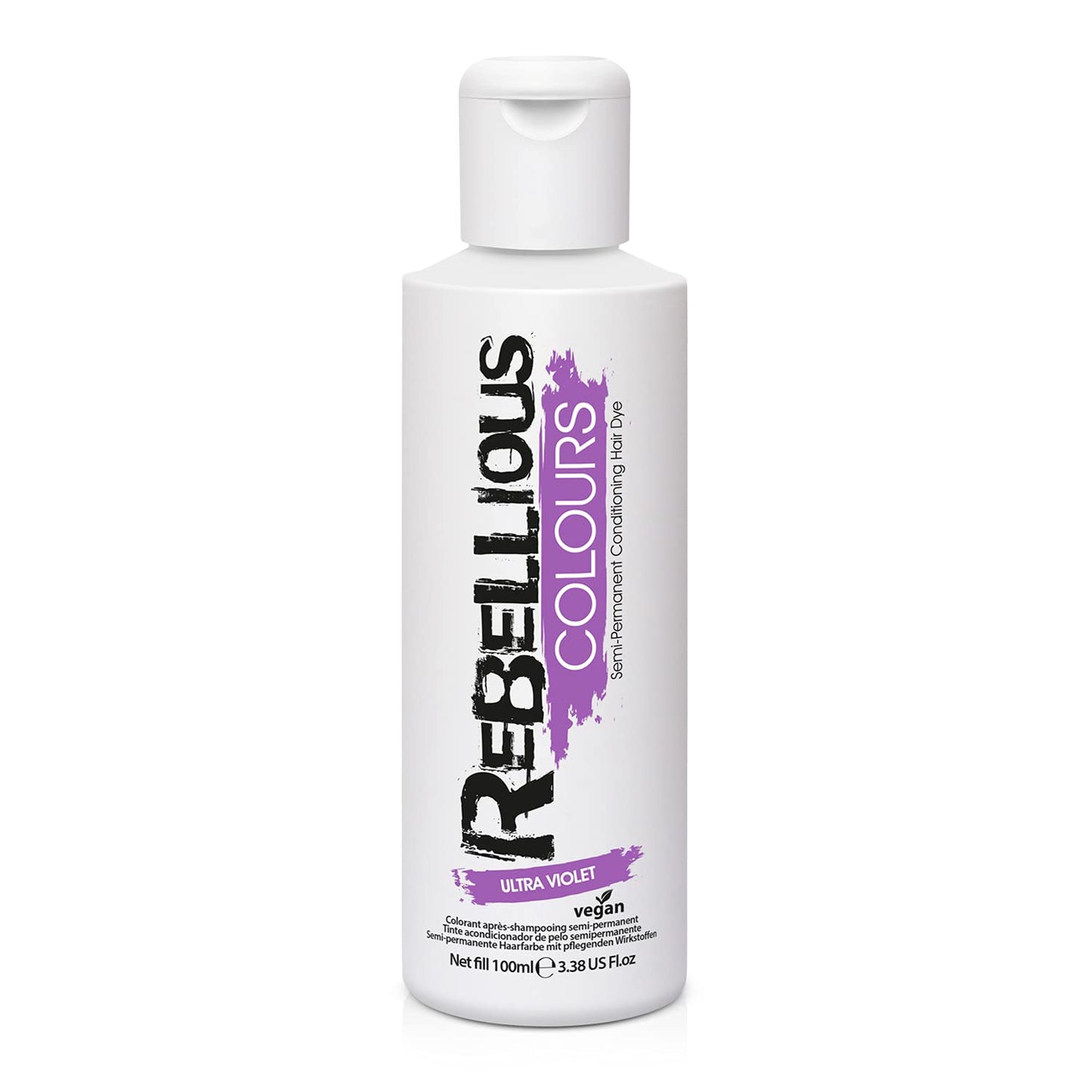 Rebellious Colour Semi Permanent Hair Dye Conditioning vegan cruelty free direct hair colour application 300ml (Ultra-Violet)