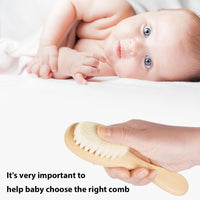 Aolso Baby Hair Brush with Wooden Handle, Baby Hair Brush, Eco-Friendly Wood Hairbrush for Scalp Health Prevent Cradle Cap, Perfect Girl Boy Baby Gift Registry