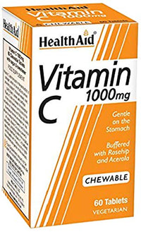HealthAid Vitamin C 1000mg - Chewable - 60 Vegetarian Tablets