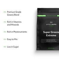 Protein Works Super Greens Extreme Powder , 156 Health Benefits , 41 Active Ingredients , Vegan & Gluten Free , No Added Sugar , Apple & Lemon Twist , 250g , 20 Servings