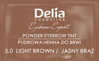 Delia Cosmetics - Powder Eyebrow Tint - LIGHT BROWN - Natural Herbs and Color - Enhanced, Darkened, Thick Brows - 20 Easy Applications / 4 Weeks - Complete Set
