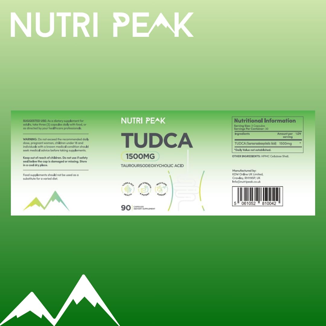 Nutri Peak Max Strength TUDCA | 1500MG | 90 Capsules | Liver Detox & Repair | Promotes Healthy Bile Production, Improves Digestion & Strengthens Immune System