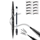 MAYEON Waterproof Dual-Ended Brow Pencil with 4-Prong Comb & Microblade Tip - Ultra-Fine Hair-Like Strokes, Smudge/Sweat Proof Formula(Includes Eyebrow Stencils & Brush) (Black)